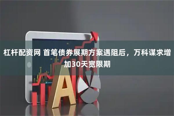 杠杆配资网 首笔债券展期方案遇阻后,万科谋求增加30天宽限期
