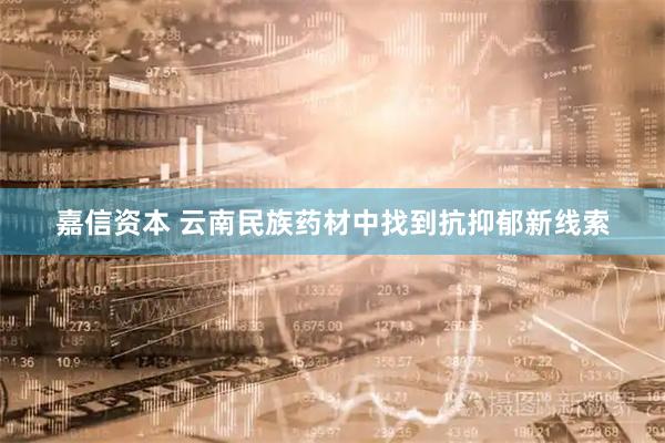 嘉信资本 云南民族药材中找到抗抑郁新线索